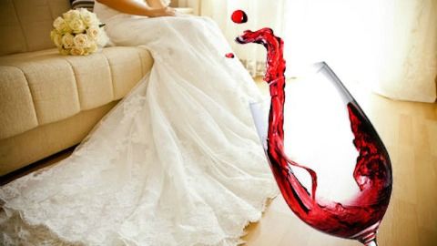 How do you get wine out of a wedding dress?