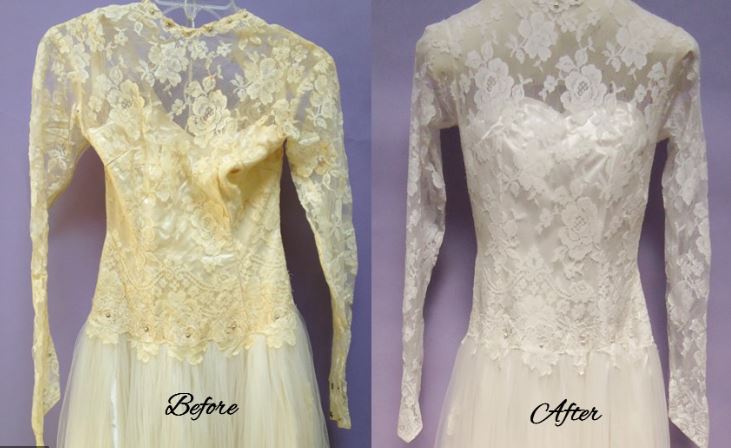 How do I keep my wedding dress from turning yellow?