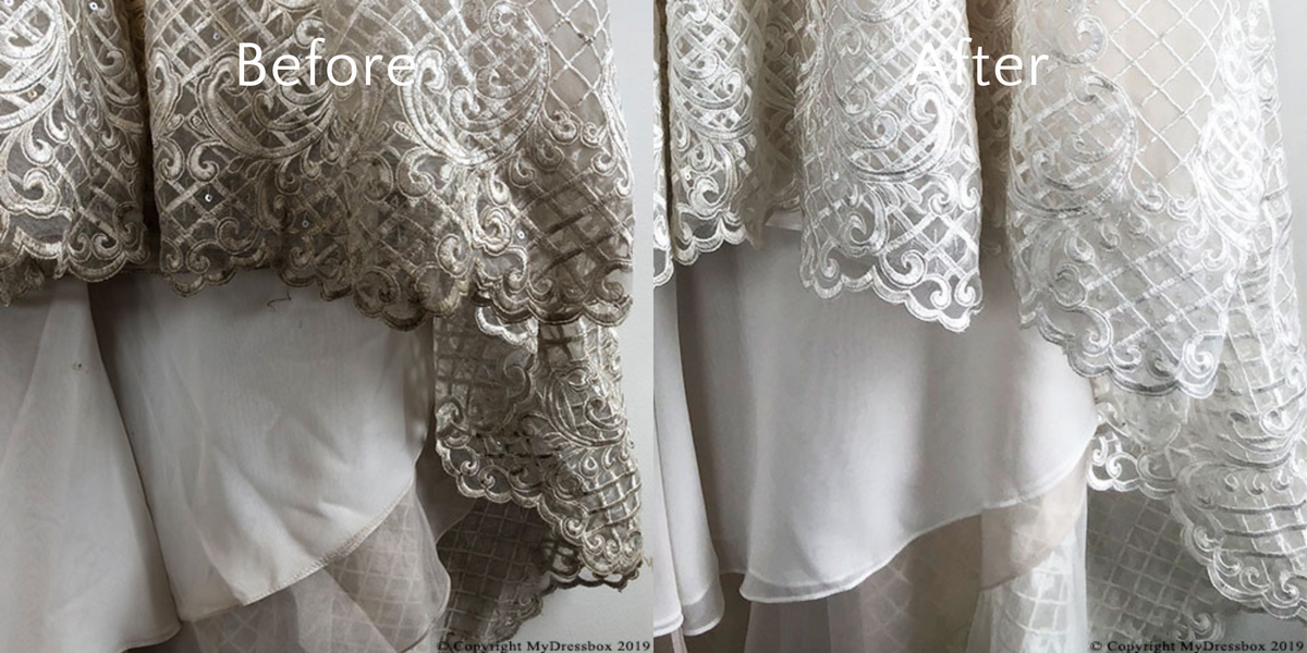Wedding dress after cleaning and boxing